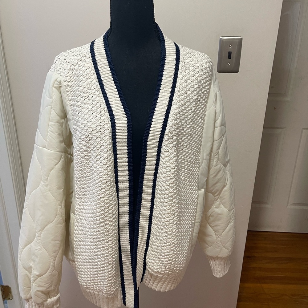 Aerie White and Navy Cardigan